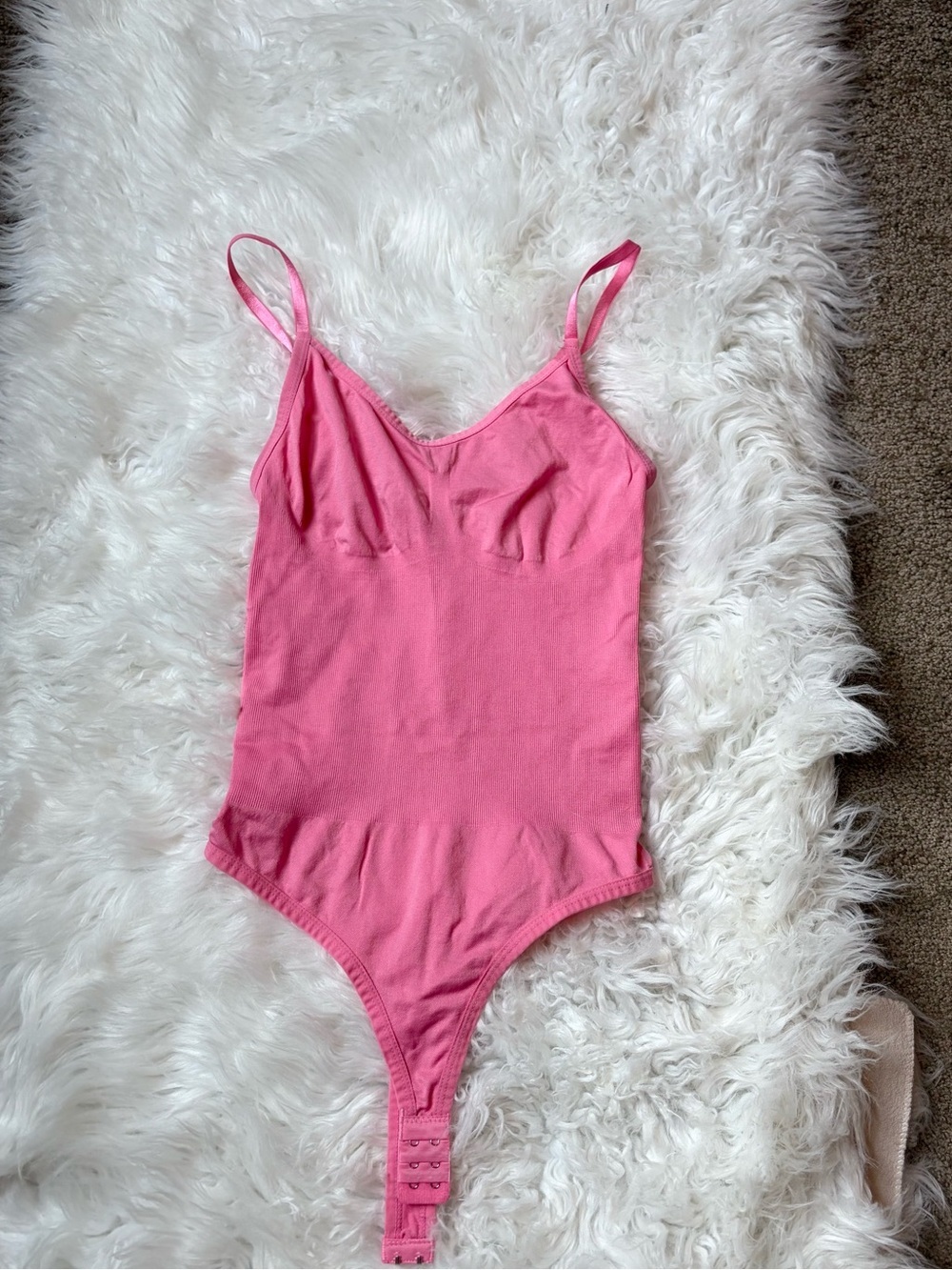 Pink Seamless Bodysuit with Adjustable Straps